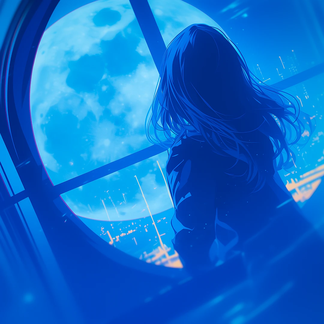 夜空に浮かぶ月の写真